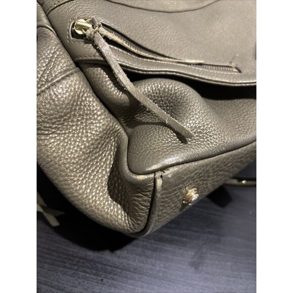 BOTKIER Trigger XL Satchel BIG Shoulder Bag Gold Metallic LEATHER Preowned READ - Picture 16 of 16